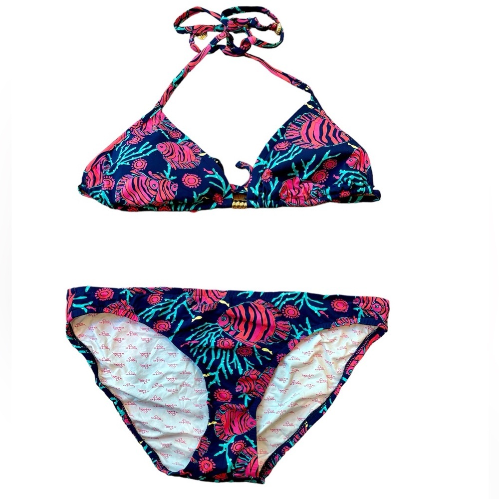 Lilly Pulitzer Bikini Jammin Fish Two Piece Swimsuit Small